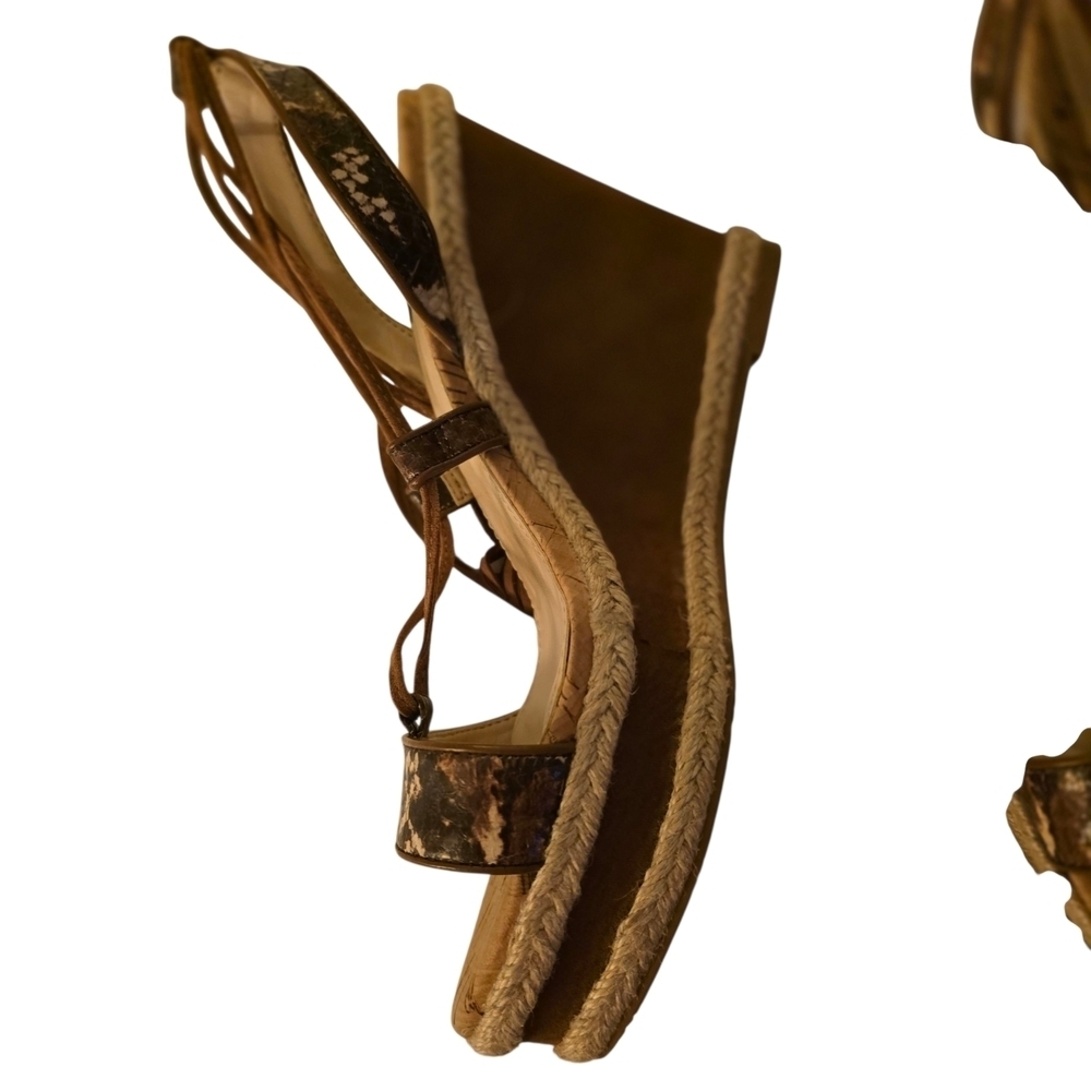 NEW White House Black Market Brown Strappy Wedges Heels - Picture 4 of 5